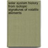 Solar System History from Isotopic Signatures of Volatile Elements