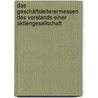 Das Geschäftsleiterermessen des Vorstands einer Aktiengesellschaft door Katrin Schlimm