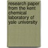 Research Paper From The Kent Chemical Laboratory Of Yale University
