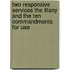 Two Responsive Services The Litany And The Ten Commandments For Use