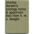 Charles Darwin's Zoology Notes & Specimen Lists from H. M. S. Beagle