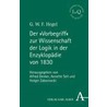 Der "Vorbegriff" zur Enzyklopädie der philosophischen Wissenschaften door Georg Wilhelm Friedrich Hegel