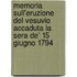 Memoria Sull'Eruzione Del Vesuvio Accaduta La Sera De' 15 Giugno 1794