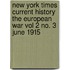 New York Times Current History the European War Vol 2 No. 3 June 1915