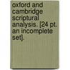 Oxford And Cambridge Scriptural Analysis. [24 Pt. An Incomplete Set]. by Oxford And Cambridge Scriptura Analysis
