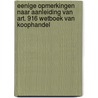 Eenige Opmerkingen Naar Aanleiding Van Art. 916 Wetboek Van Koophandel door Arnoud Jan de Beaufort