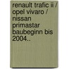 Renault Trafic Ii / Opel Vivaro / Nissan Primastar Baubeginn Bis 2004.. door Onbekend