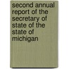 Second Annual Report Of The Secretary Of State Of The State Of Michigan door Michigan Deparment of State