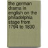 The German Drama in English on the Philadelphia Stage from 1794 to 1830