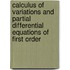 Calculus Of Variations And Partial Differential Equations Of First Order
