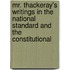 Mr. Thackeray's Writings in the National Standard and the Constitutional