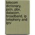 Telecom Dictionary, Pstn, Pbx, Datacom, Broadband, Ip Telephony And Iptv