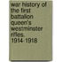 War History Of The First Battalion Queen's Westminster Rifles. 1914-1918