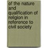 Of The Nature And Qualification Of Religion In Reference To Civil Society