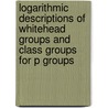 Logarithmic Descriptions Of Whitehead Groups And Class Groups For P Groups door Robert Oliver