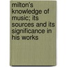 Milton's Knowledge Of Music; Its Sources And Its Significance In His Works door Sigmund Gottfried Spaeth