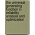 The Universal Generating Function In Reliability Analysis And Optimization