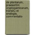 De Plantarum, Praesertim Cryptogamicarum, Transitu Et Analogia, Commentatio