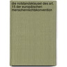 Die Notstandsklausel des Art. 15 der Europäischen Menschenrechtskonvention by Heinz-Eberhard Kitz