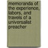 Memoranda Of The Experience, Labors, And Travels Of A Universalist Preacher
