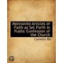Mennonite Articles of Faith as Set Forth in Public Confession of the Church