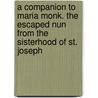 A Companion To Maria Monk. The Escaped Nun From The Sisterhood Of St. Joseph door Josephine M. Bunkley