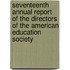 Seventeenth Annual Report Of The Directors Of The American Education Society