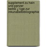 Supplement Zu Hain Und Panzer Beitrã¯¿½Ge Zur Inkunabelbibliographie by Konrad Burger
