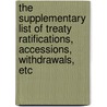 The Supplementary List Of Treaty Ratifications, Accessions, Withdrawals, Etc door Great Britain. Foreign and Commonwealth Office