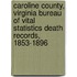 Caroline County, Virginia Bureau Of Vital Statistics Death Records, 1853-1896