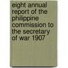 Eight Annual Report Of The Philippine Commission To The Secretary Of War 1907 door Onbekend