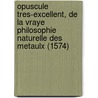 Opuscule Tres-Excellent, De La Vraye Philosophie Naturelle Des Metaulx (1574) door Denis Zacaire