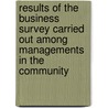Results Of The Business Survey Carried Out Among Managements In The Community by Unknown