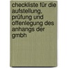 Checkliste für die Aufstellung, Prüfung und Offenlegung des Anhangs der GmbH door Wolf-Michael Farr