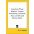 American Prose Masters: Cooper, Hawthorne, Emerson, Poe, Lowell And Henry James