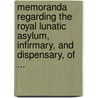 Memoranda Regarding The Royal Lunatic Asylum, Infirmary, And Dispensary, Of ... by Richard Poole