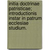 Initia Doctrinae Patristicae; Introductionis Instar In Patrum Ecclesiae Studium. door Johann Traugott L. Danz