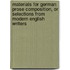 Materials For German Prose Composition, Or Selections From Modern English Writers