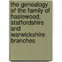 The Genealogy Of The Family Of Haslewood, Staffordshire And Warwickshire Branches