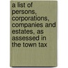 A List Of Persons, Corporations, Companies And Estates, As Assessed In The Town Tax by R. Sherman
