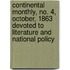 Continental Monthly, No. 4, October, 1863 Devoted To Literature And National Policy
