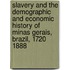 Slavery and the Demographic and Economic History of Minas Gerais, Brazil, 1720 1888