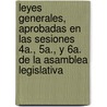 Leyes Generales, Aprobadas En Las Sesiones 4a., 5a., Y 6a. De La Asamblea Legislativa door Legislativa del Territorio de Colorado