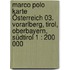 Marco Polo Karte Österreich 03. Vorarlberg, Tirol, Oberbayern, Südtirol 1 : 200 000