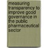 Measuring Transparency To Improve Good Governance In The Public Pharmaceutical Sector