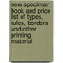New Speciman Book And Price List Of Types, Rules, Borders And Other Printing Material