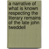 A Narrative Of What Is Known Respecting The Literary Remains Of The Late John Tweddell door Philip Hunt