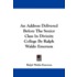 An Address Delivered Before the Senior Class in Divinity College by Ralph Waldo Emerson