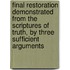 Final Restoration Demonstrated From The Scriptures Of Truth, By Three Sufficient Arguments