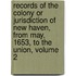 Records Of The Colony Or Jurisdiction Of New Haven, From May, 1653, To The Union, Volume 2